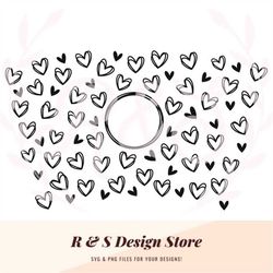 hearts, love, cup wrap, starbucks wrap, png, svg.