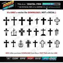 24 Crosses Vectors ai, cdr, eps, pdf, svg and also jpg, png - Instant Download -- 173 Files TOTAL (9 Folders)