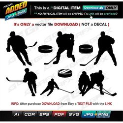 9 Hockey Vectors ai, cdr, eps, pdf, svg and also jpg, png - Instant Download -- 68 Files TOTAL (9 Folders)