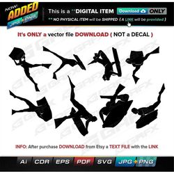 8 Bodyboarding Vectors ai, cdr, eps, pdf, svg and also jpg, png - Instant Download -- 61 Files TOTAL (9 Folders)