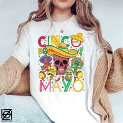 Mexican Skull Cinco De Mayo Shirt, Mexican Skull Sombrero Tequila Bottle Pepper Roses Shirt, Tequila, Sombrero Hat, Cinc