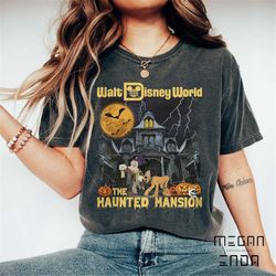 Disney The Haunted Mansion Comfort Color Shirt, Retro Mickey And Friends Haunted Mansion Shirt, Disney Halloween Shirt,