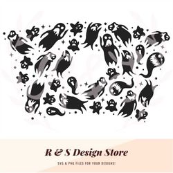 cup wrap, ghosts, halloween, tumbler wrap, svg, png.