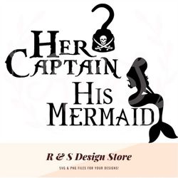 her captain, his mermaid, pirates, mermaids, couple, png, svg.