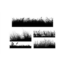 Grass Svg, Garden Svg Files For Cricut, Meadow Dxf Cut File, Lawn Vector, Eps, Png, Ipg, Plant, Nature, Set Herb Horizon