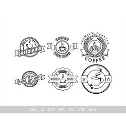 Coffee Svg, Icon Svg Files For Cricut, Cafe Dxf Cut File, Logo Vector, Eps, Png, Ipg, Sign, Label, Cup Vintage Symbol Re