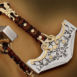 God of War Hammer, Thor Hammer Mjolnir Metal, Thor Cosplay, Fantasy Weapon from Viking Game