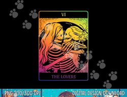The Lovers Tarot Card Rainbow Occult Goth Lesbian Skeleton png, sublimation copy
