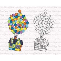 Balloon House Svg, Magical House Svg, Adventure House Svg, Balloons Svg, Family Trip Shirt Svg, Colorful Vacay Mode Svg,