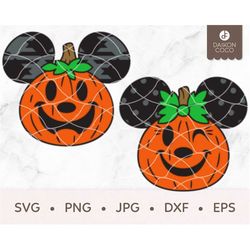 Mouse Pumpkins SVG, Mickey Halloween SVG, svg png jpg dxf eps Cricut Silhouette Cutting Files