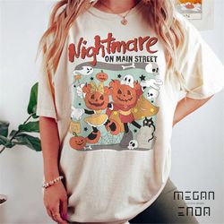Disney Mickey Minnie Halloween Pumpkin Shirt, Disney Halloween Comfort Colors Shirt, Nightmare On The Main Street Shirt,