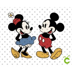 Vintage Mouse Couple SVG