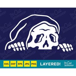 Grim Reaper Lurking Spooky Skeleton Peekaboo - Great for cars SVG  | Clipart Images Digital Download Sublimation Cricut