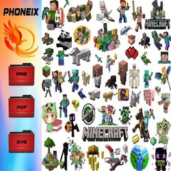 Minecraft -- Cartoon Svg,Png,Pdf Silhouette, Vector, Cricut, Cutting Files, SVG File Digital Download