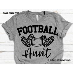 Football Aunt Svg, Leopard Heart Svg, Leopard Print Svg, Sports Svg, Football Aunt Shirt Svg, Football Aunt Iron On Png,