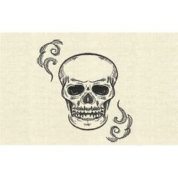 Skull machine embroidery design