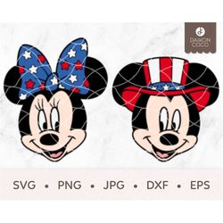 4th of July Mouse SVG, Mouse Independence Day SVG, svg png jpg dxf eps Cricut Silhouette Cutting Files
