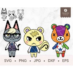 Animal Crossing Villagers SVG, Layered & Outlined, Raymond svg, Marshal svg, Stitches svg, svg png jpg dxf eps Cricut Cu