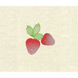 Machine embroidery designs strawberries spring fruits kitchen