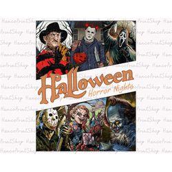 Halloween Horror Nights PNG, Horror Characters Png, Halloween Horror Movies Png, Groovy Sublimation, Spooky Vibes Png, H