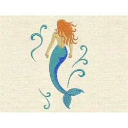 Machine embroidery designs mermaid women