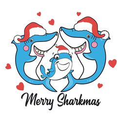 Christmas 2020 Merry Sharkmas Shark Family Matching Christmas Svg