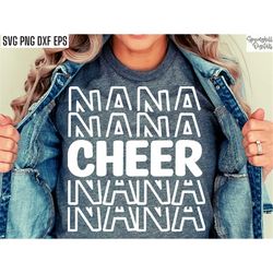 Cheer Nana Svg | Cheerleading Grandma Png | Cheer Team Cut File | Cheer Shirt Svgs | Cheerleading | Cheer Squad Pngs | C