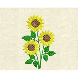 Machine embroidery designs Sunflowers bouquet