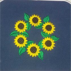 Machine embroidery design sunflower sunflowers wreath
