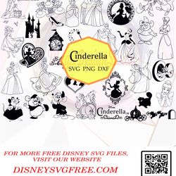 30 CinderellaSVG, DisneySVG Bundle, glass slipper svg, midnight svg, DisneyPrincess DisneySvg, Instant Download, Cricut,
