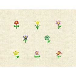 Mini Machine embroidery design tiny flowers