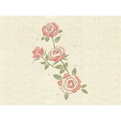 Machine embroidery designs roses branch