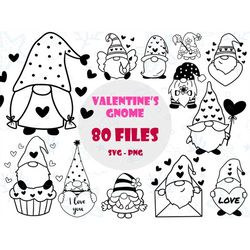 Valentines Gnome SVG, Love SVG Bundle, Valentines Doodle, Valentines Day Svg, Gnome Cartoon Svg, Gnome Png, Gnomies Cut