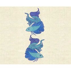 Machine embroidery designs, Japanese embroidery fighting fish