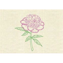 Machine embroidery designs flowers Japanese peony embroidery