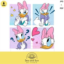 Daisy duck Vector Jpg, Disneyland  Ears pdf, Daisy Clip art Files For Cricut Sublimation, jpg clipart ears, t shirt for
