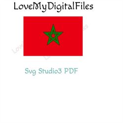 Morocco Flag Colors SVG Digital files for cricut cutting machines silhouette studio files Morocco Flag