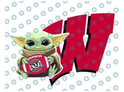 Baby Yoda with Wisconsin Badgers Football PNG,  Baby Yoda png, NCAA png, Digital Download,printing