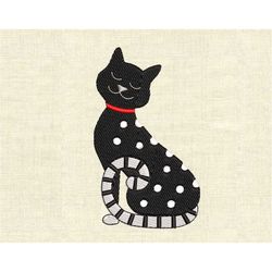 Machine embroidery designs cat with dots