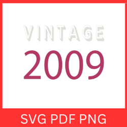 Vintage 2009 Retro Svg | VINTAGE 2009 SVG DESIGN | Vintage 2009 Sublimation Designs | Printable Art | Digital Download