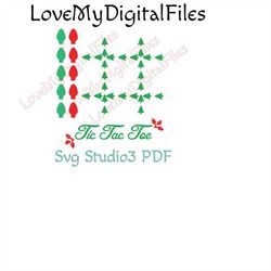Tic Tac Toe Christmas SVG Digital files for cricut cutting machines silhouette studio files Love Files