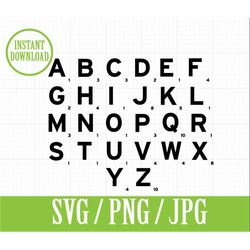SCRABBLE inspired letters - SVG, Png, Jpg - Instant File Download