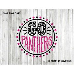 Panther Svg, Leopard Panther Png, Glitter Panther Png, Circle Dots Frames, Panther Sublimation Png