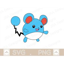 Marill SVG & PNG, Pokemon SVG  - Cricut cut file
