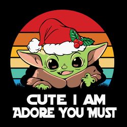 Christmas Baby Yoda PNG, Cute I Am Adore You Must, Yoda Santa Claus, Star Wars, Disney Christmas svg