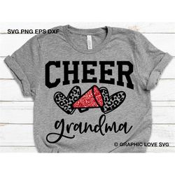 Cheerleader Grandma Svg, Leopard Cheer Glitter Grandma Png, Cheerleader Grandma Png, Cheer Grandma Svg, Cheer Grandma Sh