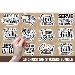 Christian Sticker Bundle,Bible svg,Inspirational Sticker,Christian Stickers,Faith Stickers,Jesus - NewdayStudios