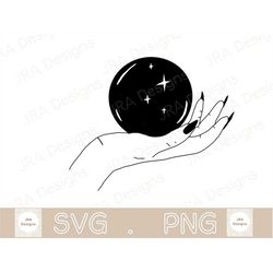 crystal ball svg and png - cricut cut file