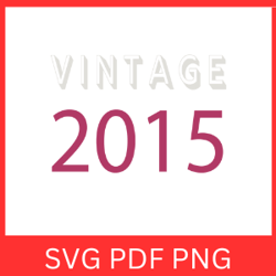 Vintage 2015 Retro Svg | VINTAGE 2015 SVG DESIGN | Vintage 2015 Sublimation Designs | Printable Art | Digital Download