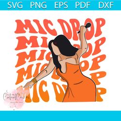 Mic Drop Cardi B Throw Microphone SVG Graphic Design File